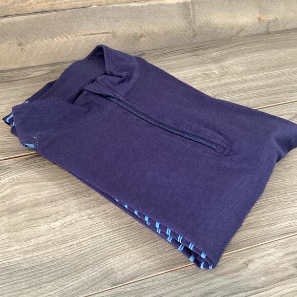 Tasc Performance MOSO Tech Shirt Size XL 1/4 Zip LS Bamboo Stripe UPF 50+ - Picture 10 of 13